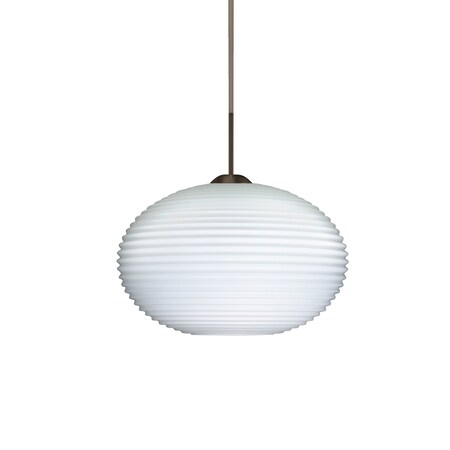 Besa Lighting Pape 10 Cord Pendant, Opal Ribbed, Bronze Finish, 1x100W Incandescent 1JT-491207-BR